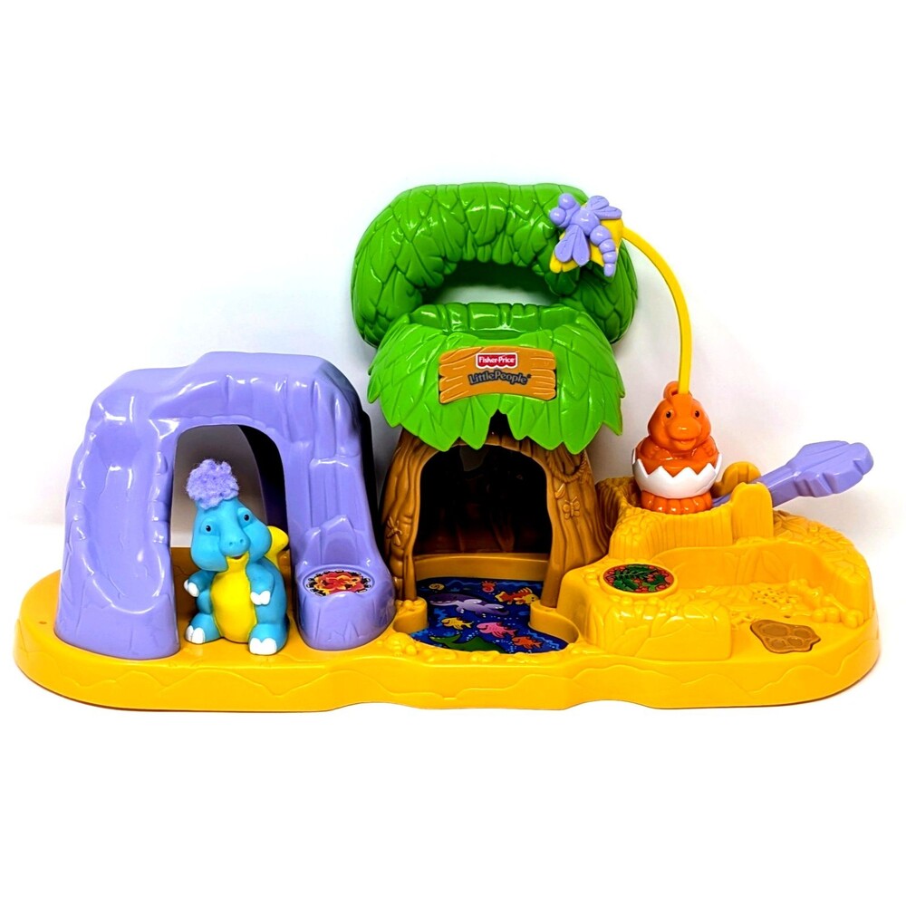 Vtg Little People BABY DINOLAND Set w/ Blue Dinosaur Figure | SOUND WORKS!